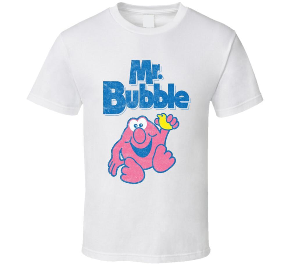 Mr Bubble Retro Vintage Bubblebath Logo Grunge Worn Look T Shirt Mens Womens Tees Top