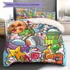 Dragon Ball Goku Pattern Bedding Quilt Set Quilt Cover Pillowcase Home Decoration Birthday Gift (1 * duvet cover + 2 * pillowcase, without core)
