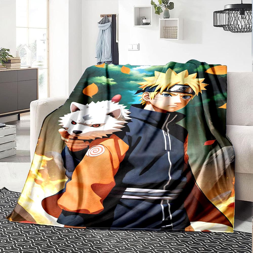 Naruto Blanket Comfortable Perfect for Office Chair Sofa Couch All-Season Use Playful Design Gifts For Family Or Friends