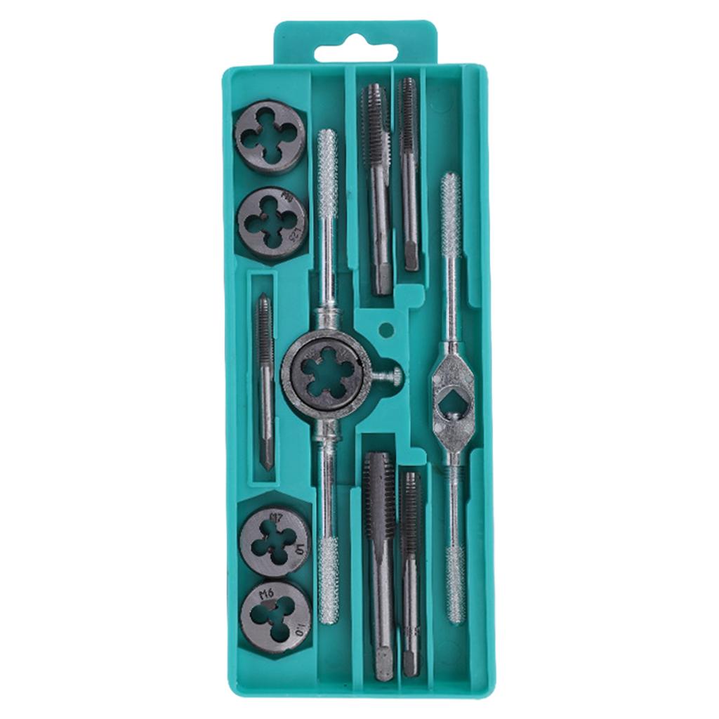 12Pcs Multifunction Tap and Die Set M6-M12 Metric Tap Die Wrench Set Tap and Die Tool Set for Cutting External Internal Threads