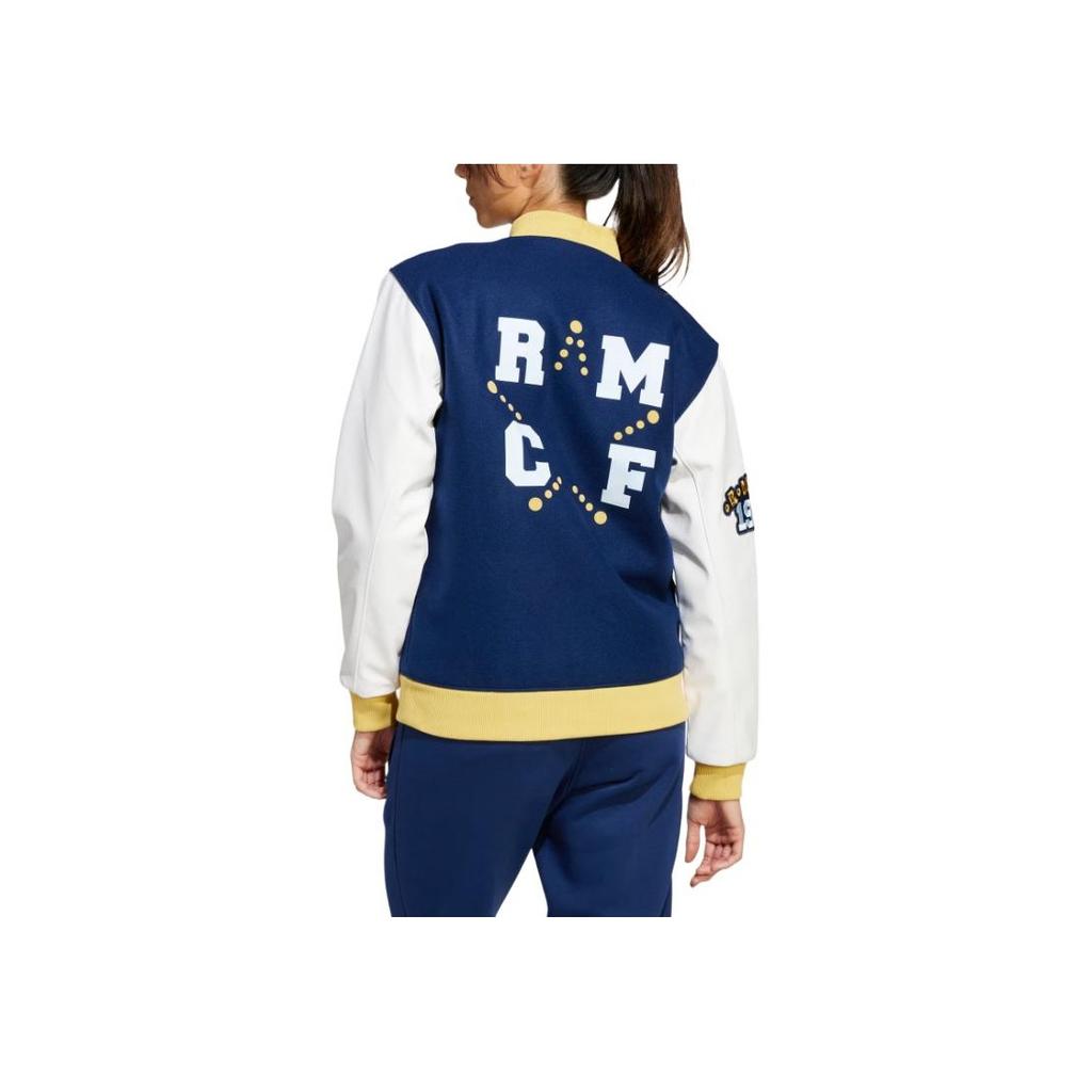 adidas Оригинальная Vrct FW24 Real Madrid модная удобная повседневная куртка с длинным рукавом унисекс куртка темно-синего цвета JF2589