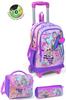Детская розово-фиолетовая модная сумка с тремя отделениями и рисунком для девочек, набор из 3 предметов SET0123955