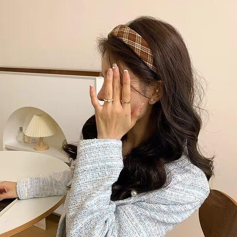 Новые корейские женские широкие ленты для волос, головной убор, винтажный простой обруч для волос с принтом, резинки для волос, аксессуары для волос для девочек, головные уборы