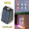 2 LED Solar Wall Lamp Waterproof Outdoor Solar Garden Decor Lights Up and Down Luminous Lighting for Street Balcony Garden Villa