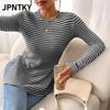 Женские модные повседневные блузки и рубашки JPNTKY с круглым вырезом и длинным рукавом