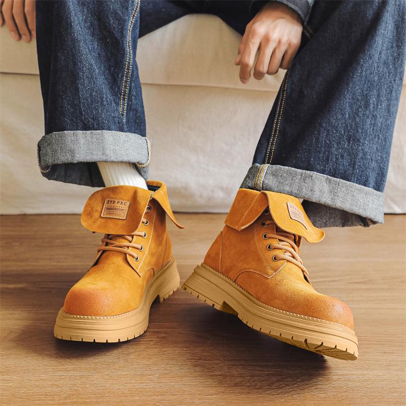 Мужские ботинки Мартин, ботинки цвета ревеня, полусапоги, новинка зимы 2024, высокие дерби, ботинки-инструменты 11306-J