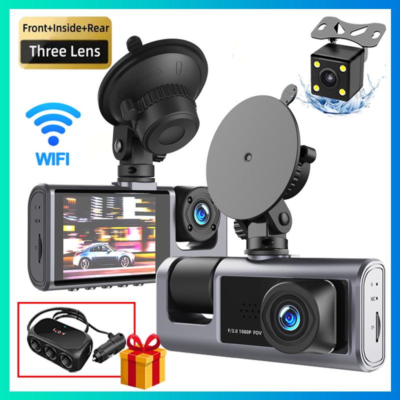3Channel WIFI APP Dash Cam for Cars Recorder Video Car Dvr Rear View Camera for Vehicle Dash Camera Black Box Car Assecories