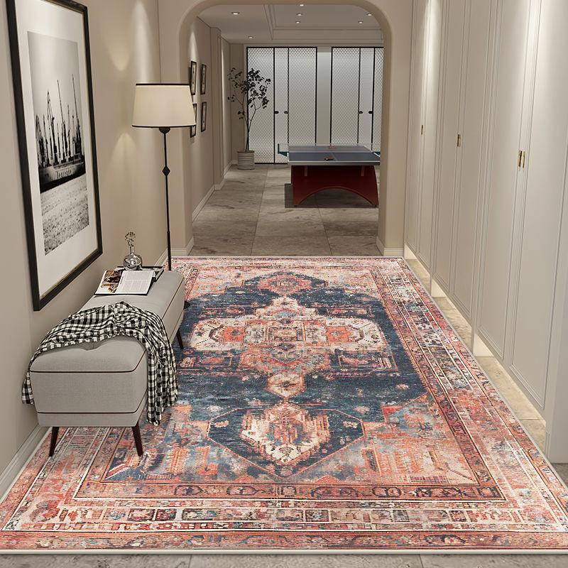 Ковер в персидском стиле большого размера, нескользящий, для гостиной, легко чистится, придверный коврик, мягкий, складной, ковер для зоны отдыха, можно стирать в машине