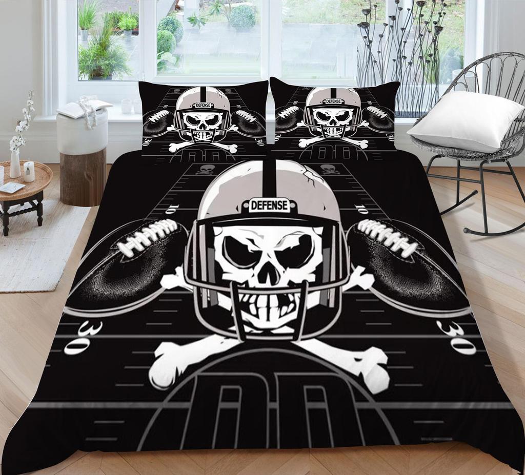 Bedding Set 3D Skull Print Home Bed Cover Homes Bedclothes Pillowcase Breathable Warm Comforter Duvet Covers