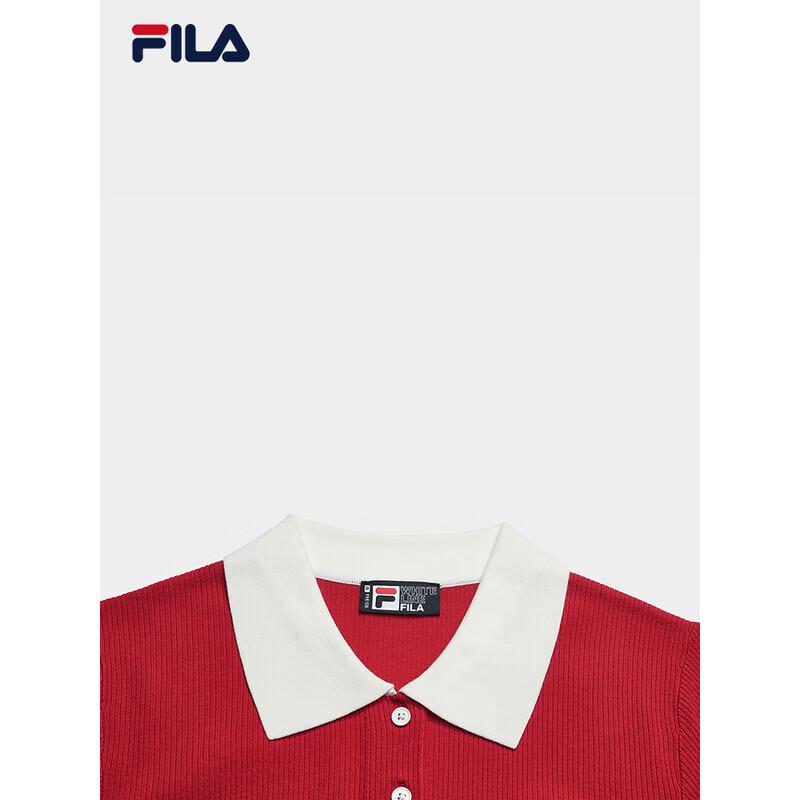 Fila Женская вязаная футболка-поло с коротким рукавом в стиле колор-блок