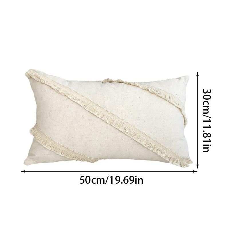 Наволочка из хлопковой смеси с кисточками в стиле бохо, однотонная наволочка с ворсом