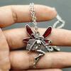 2020Vintage Fashion Statement Angel Fairy Red Wings Pendant Necklace for Women Choker Jewelry Punk Goth Gothic Wicca Accessories