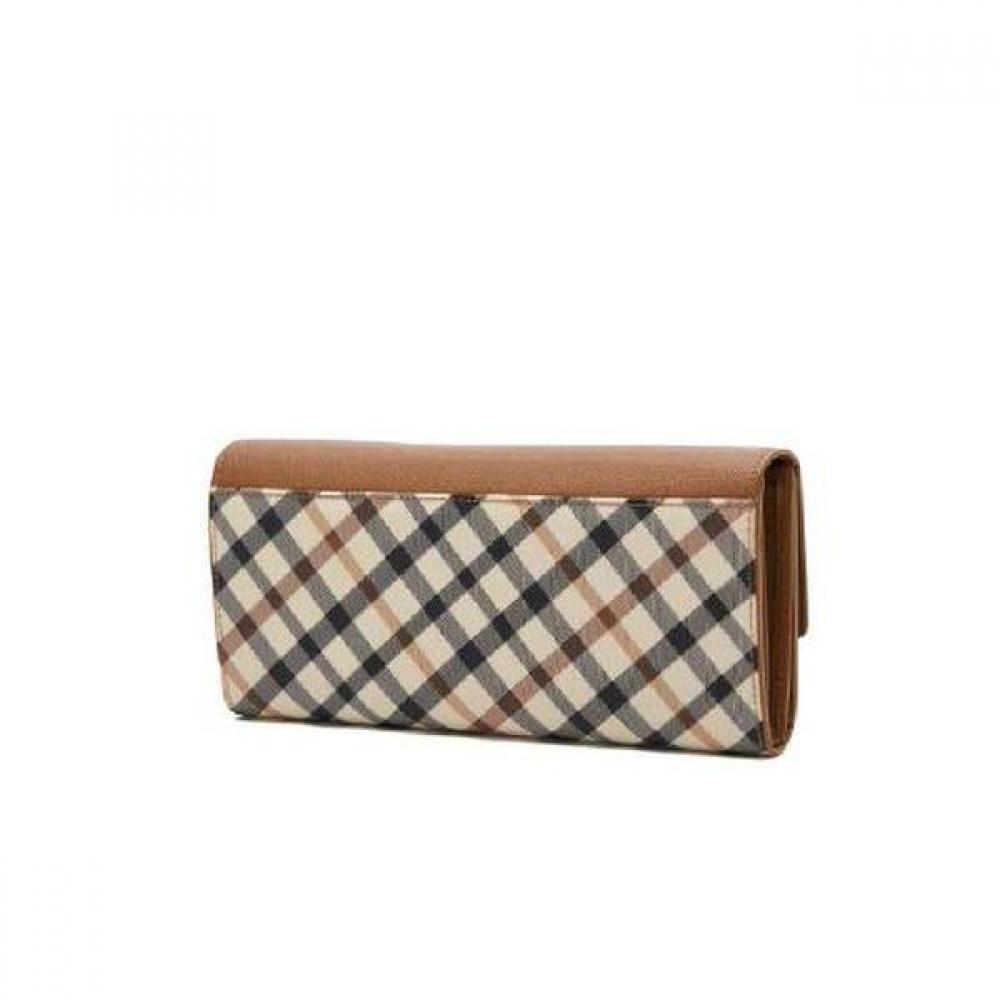 Daks Long Wallet Color Block Dd Logo Brown Check Dcwa2f421w2