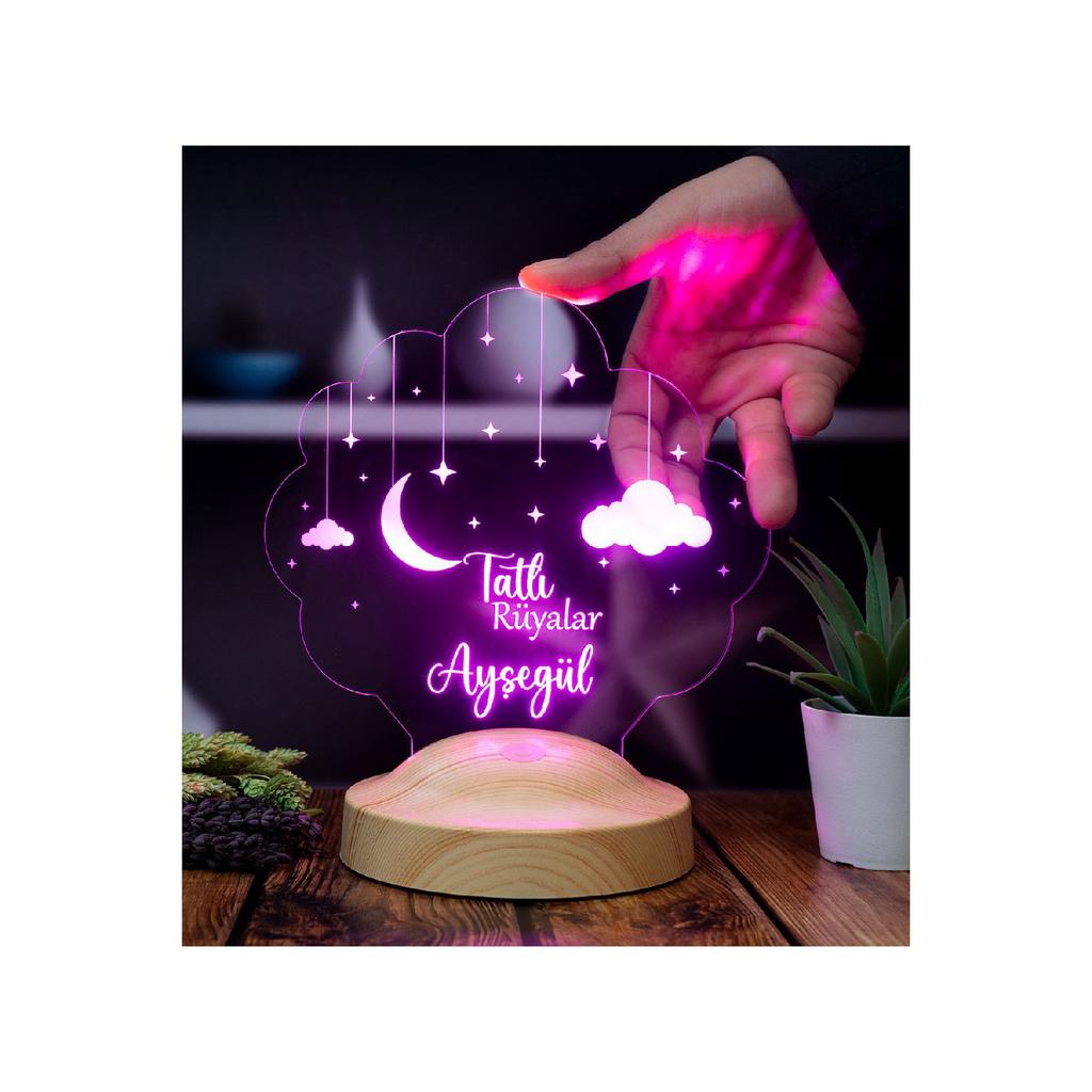 Kids Room Cloudy Night Light, Baby Gift Led Lamp With Name, Kids Room Decor