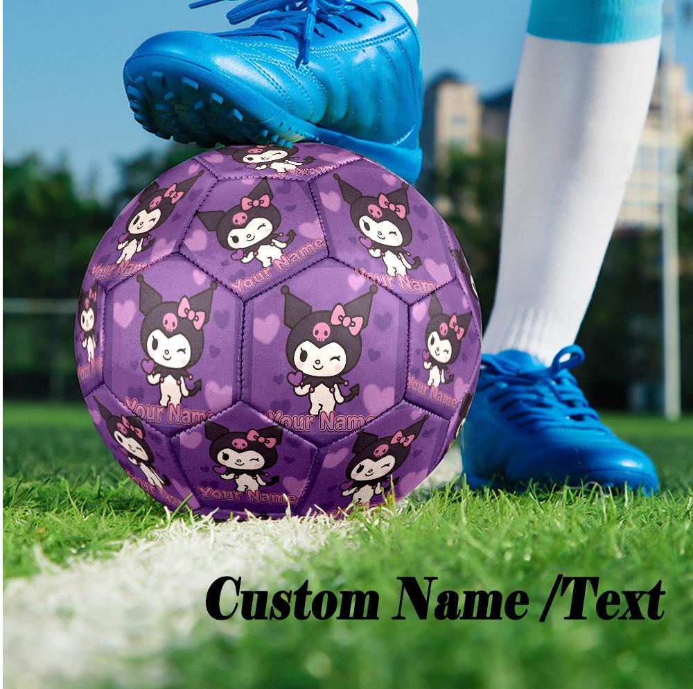 Custom Text Size 5 Soccer Ball, Standard Match Football For OutdoorKuromi