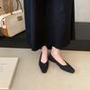 Low-heeled French Light-mouth Single Shoes Women's Shoes Spring 2025 New Temperament Versatile Woolen Evening Shoes