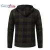 Cozy Up Мужской свитер, пальто, осень-зима, толстый, теплый, с капюшоном, клетчатый шерстяной свитер, кардиган, флисовое пальто на молнии, мужское пальто