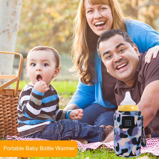 Портативный чехол для подогрева детских бутылочек, 3 уровня, регулируемый электрический подогреватель для бутылочек для кормления