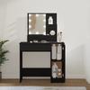 Dressing Table with LED Black 86.5x35x136 Cm