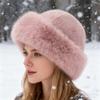 Yousheng Женская шапка Однотонная Мягкая шапка из искусственного меха норки Защита ушей Утолщенная Теплая Осенне-зимняя Пушистая шапка