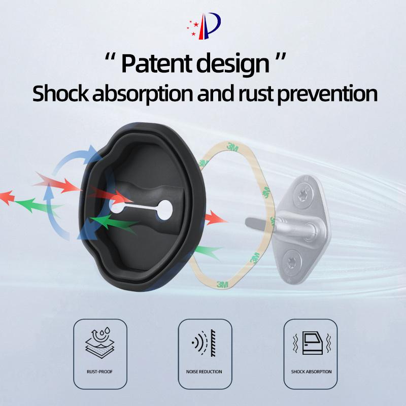 For Mercedes Benz Car Accessories Black Silicone Doors Lock Buckle Sleeve Cover Protective Shock Mat W177 W205 W206 W212 Etc
