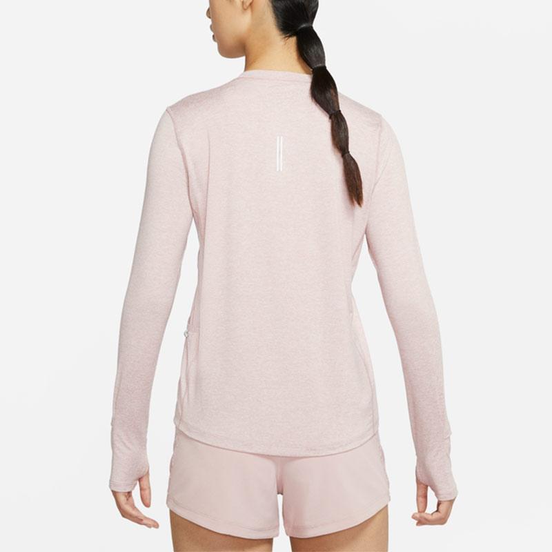 Nike Футболка для бега с длинным рукавом, быстросохнущая, женская, розовая CU3278-601
