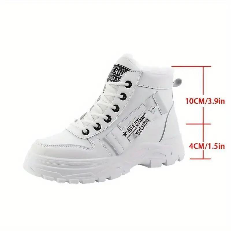 2024 Fleece-Lined Cotton Shoes for Women Korean Style Warm High-Top Martins All-Match Winter Footwear for Students