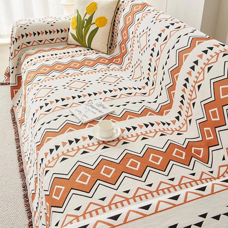 Пасторальный стиль Все включено Четыре сезона Универсальная нескользящая подушка Прямой ряд Чехол для дивана Пылезащитное полное покрытие Полотенце