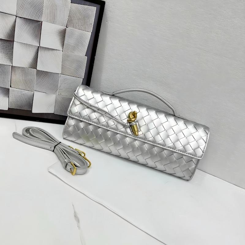 Hand-woven Bag, Hardware Lock, Dinner Bag, High-end Shoulder Bag, Women's Underarm Clutch Bag