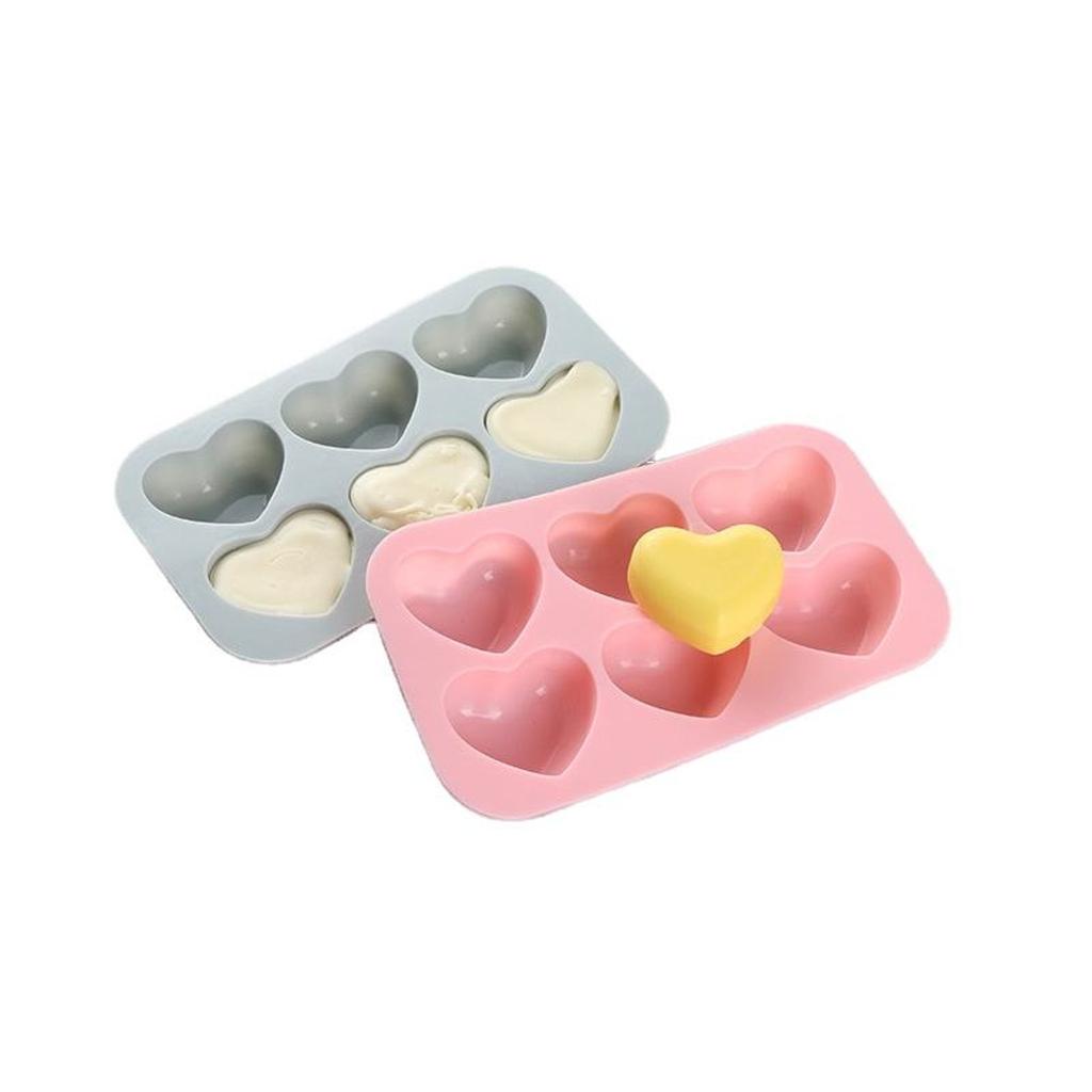 6-панельная форма для шоколада, кухонные принадлежности для выпечки, праздничные силиконовые формы для конфет в форме сердца для семейного сбора