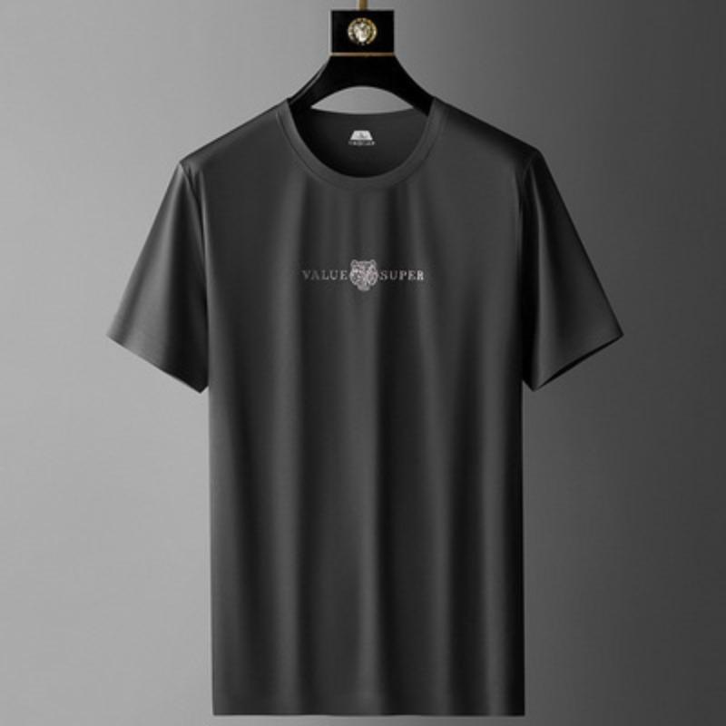 Men's Short-sleeved Young and Middle-aged Men's New Summer Fashion Casual Ice Silk Short-sleeved T-shirts