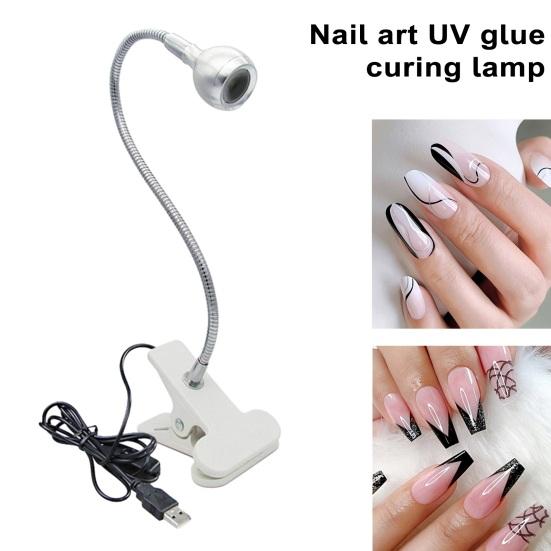 Nail UV Curing Light Mini Portable USB Charging Sturdy Metal Long Lifespan Nail Gel Lamp for Home Salon Use