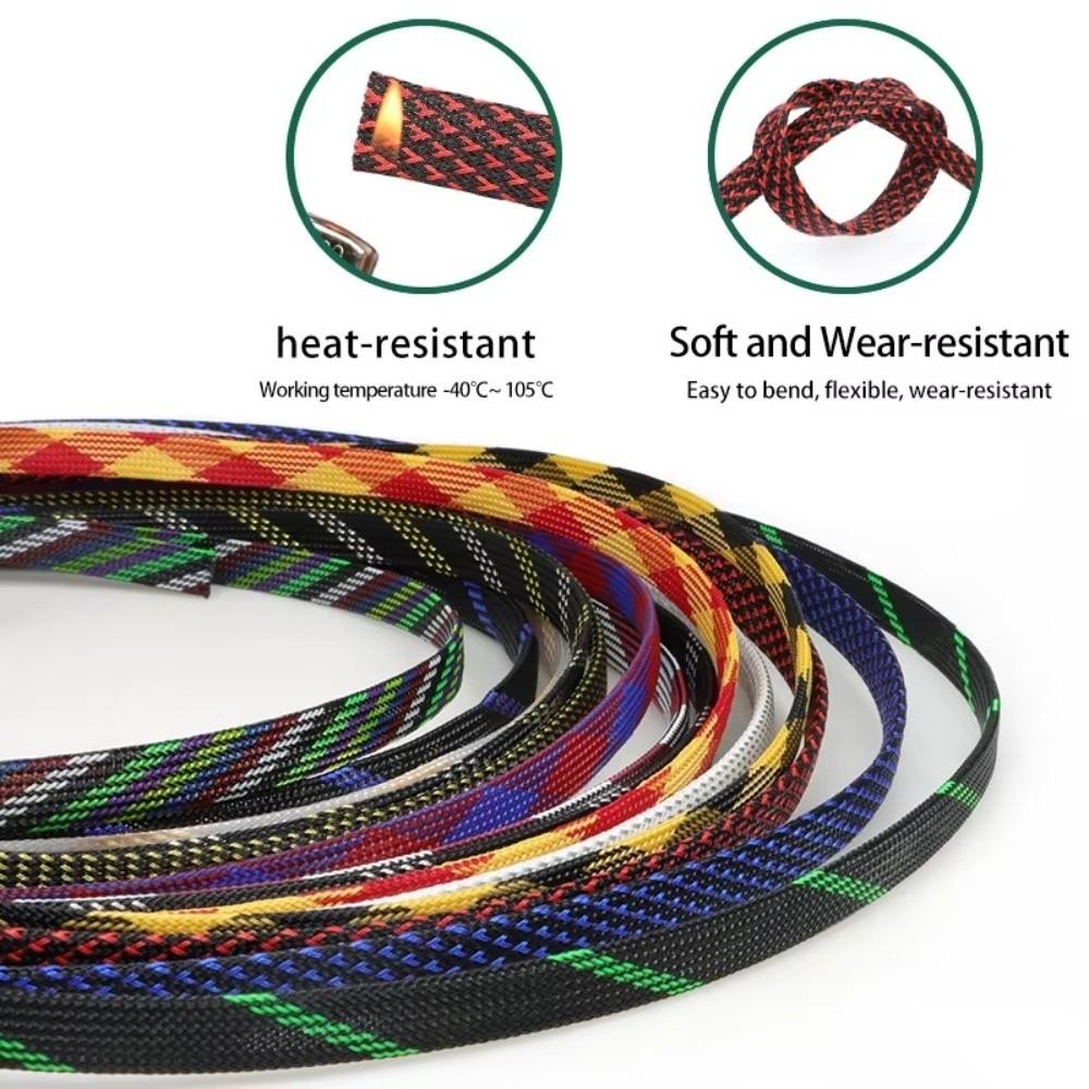Flame Retardant Braided Cable Sleeve Insulated Cable Sleeving Electronic Wire Organization