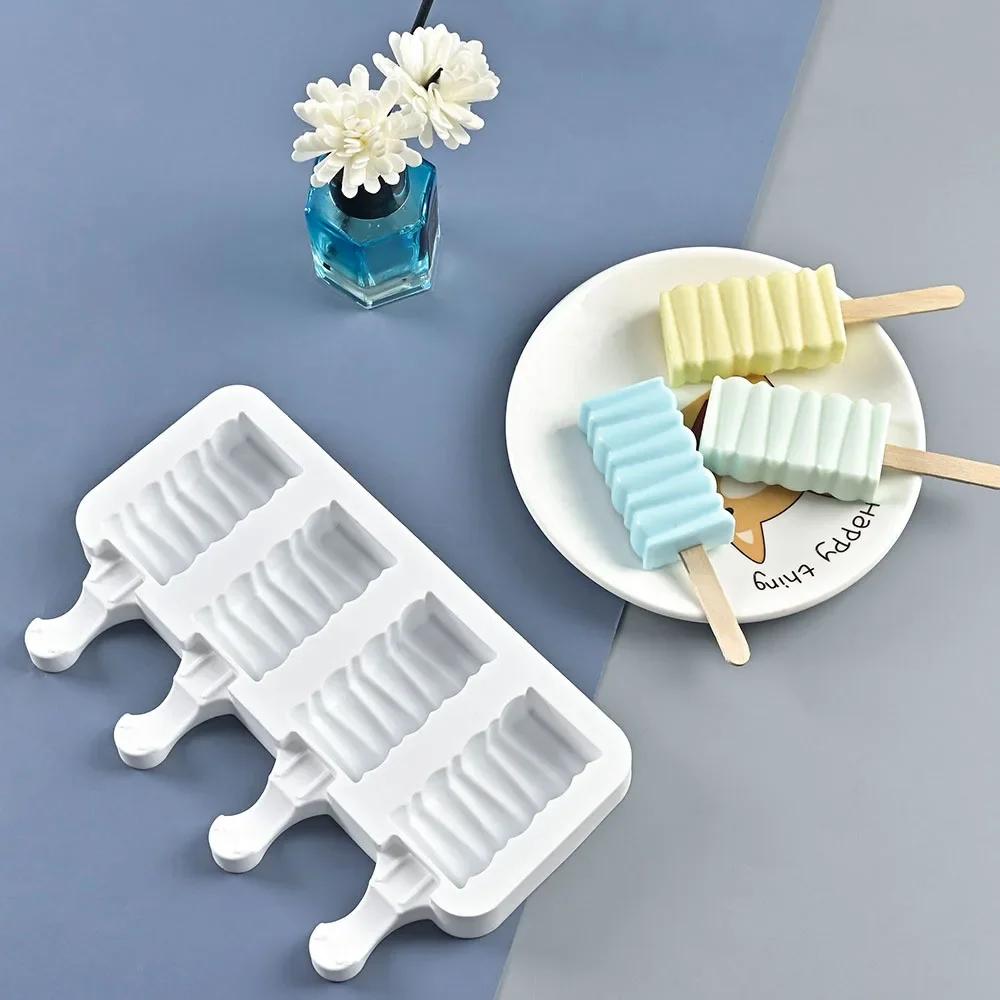 Summer 3 With 4 Ice Cream Simple Ice Making DIY Food Grade Silicone Popsicle Cheese Mold Wholesale