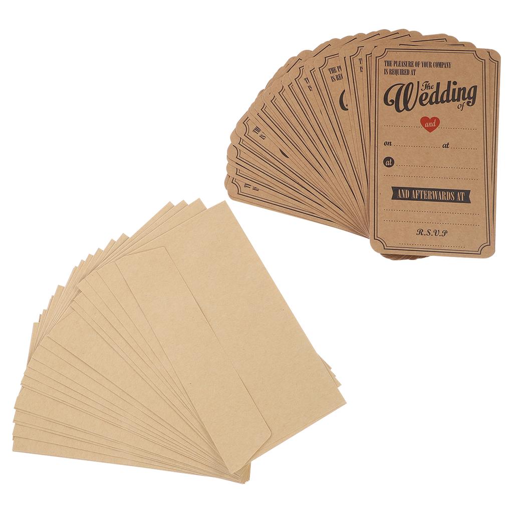 50 шт. Свадебные подарочные открытки из крафт-бумаги, поздравительные приглашения, изысканные приглашения