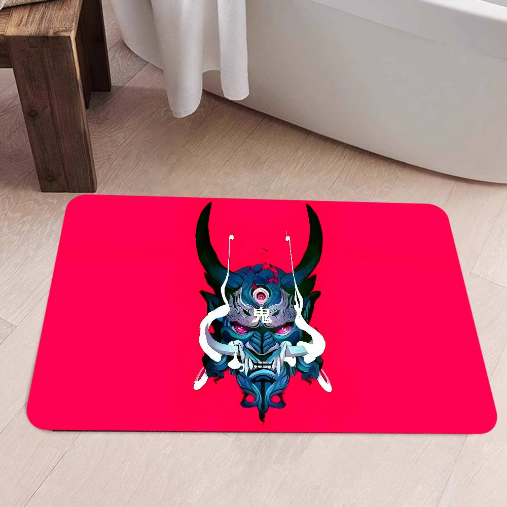 C-Киберпанк Самурай Логотип Коридорный Ковер Моющийся Нескользящий Коврик для Зоны Дивана и Кресел в Гостиной Кухонный Коврик Входной Коврик Ковер