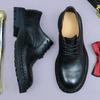 2025 осень и зима новая высококлассная деловая повседневная кожаная обувь мужская кожаная подошва ретро британский большой носок круглый носок лошадиная кожа мужская обувь