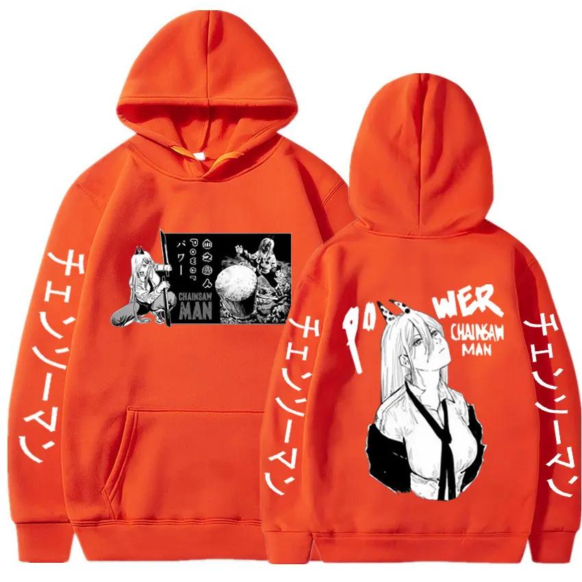 Харадзюку Аниме Человек-бензопила Пауэр Милая Толстовка с принтом Мужская Женская Толстовки Удобный Унисекс Теплый Пуловер