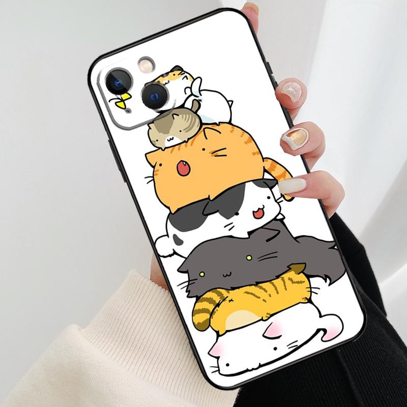 Милый мультяшный коллаж из кошек Чехол для телефона Для iPhone 17 Pro Max 14 13 12 11 15 16 Pro Max mini 15 16 Plus 16e 17 Air Cover