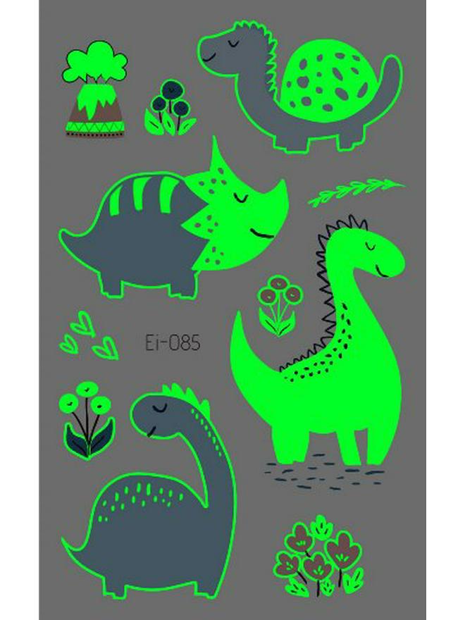 Светящиеся в темноте тату-наклейки динозавров для детей - Веселье для вечеринок и костюмов
