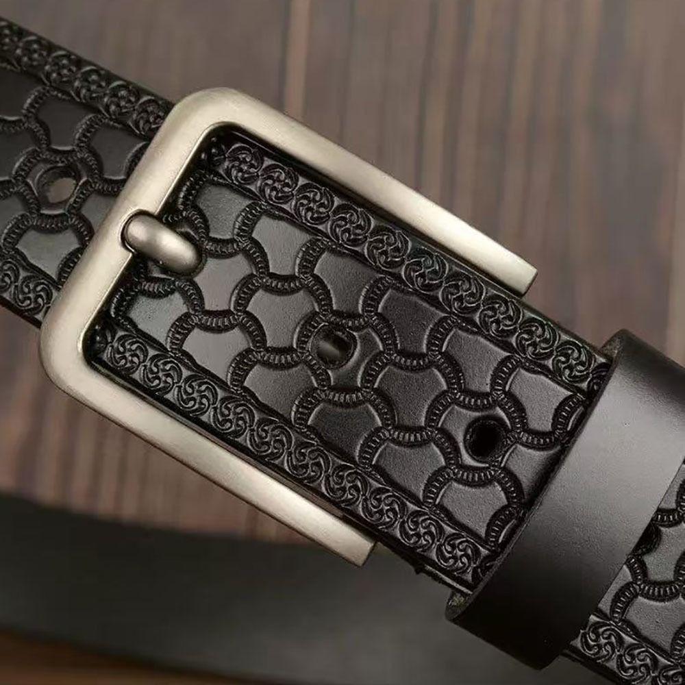 PU Embossed Leather Belt Embossed Waistband Retro Women's Faux Leather Belt