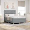 LED Box Spring Bed with Mattress Light Grey 140 x 200 cm Fabric