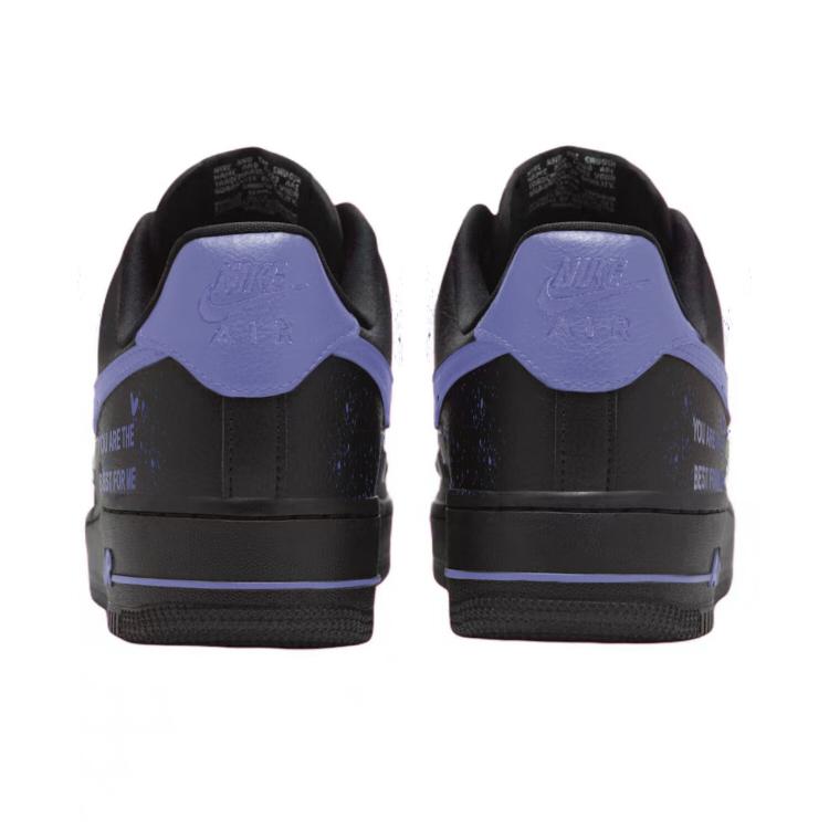 Nike Nike Air Force 1 Низкие, Устойчивые к истиранию, Скейтбордические Туфли, Женские, Черно-Фиолетовые, HQ1180-001(Команда352-)