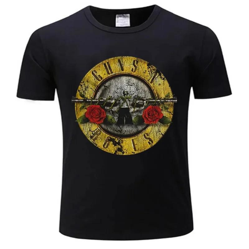 Guns N Roses Bullet Logo Black Graphic Band T-Shirt Tshirt T Shirts Man Top Tee tops Gun Movie Logo