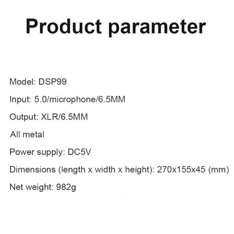 Караоке-микшер DSP99 с 99 цифровыми эффектами реверберации BT5.0 Независимое управление для музыки и микрофона
