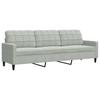 Vidaxl Sofa 3-Osobowa, Jasnoszary, 210 Cm, Obita Aksamitem