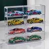 Siawadeky Tomica Set of 8 Holds 16 Scale Collection Case for Miniature and Display Case, 2, Compartments, Transparent, Dustproof, Waterproof, 1/64