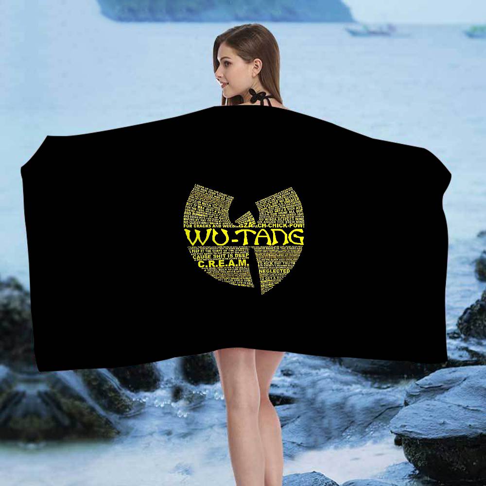 WU-T--TANG CLAN Микрофибровое одеяло Быстросохнущие пляжные полотенца Большого размера с принтом Супервпитывающее полотенце-одеяло для бассейна