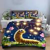 Cute Glowing Caterpillar Prints bedding Set.Exquisite three-piece bedding set gift for kids and adults