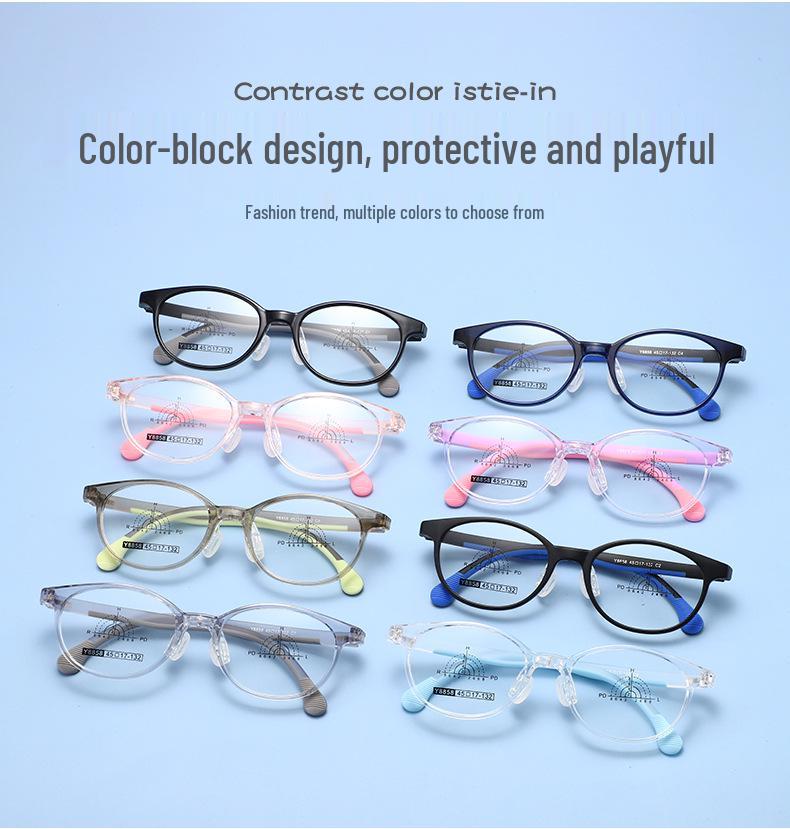 Comfortable Kids' Eyeglass Frames with Adjustable Nose Pads and Silicone Temples - Lightweight, Cute, and Durable for Girls